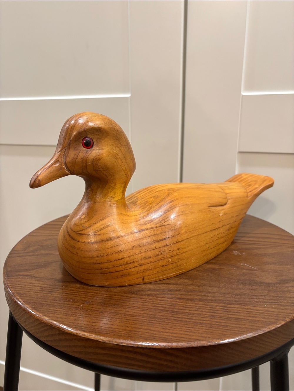 Handcrafted Wooden Duck Décor in Warm Honey Brown